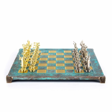 Schachspiel-Set aus Metall Diskuswerfer Gold & Silber - 36 x 36 cm – Bild 20