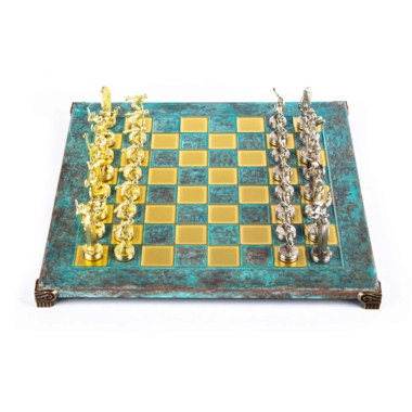 Schachspiel-Set aus Metall Diskuswerfer Gold & Silber - 36 x 36 cm – Bild 21