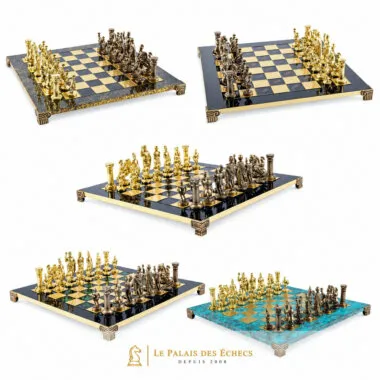 Schachspiel griechisch-römische Epoche Bronze und Gold, fünf Brettfarben