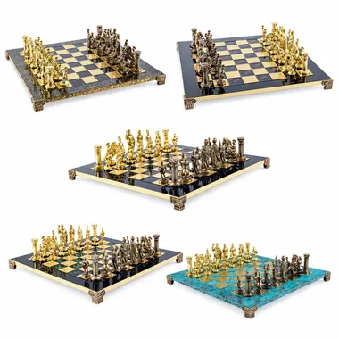 Schachspiel griechisch-römische Epoche Bronze und Gold, fünf Brettfarben
