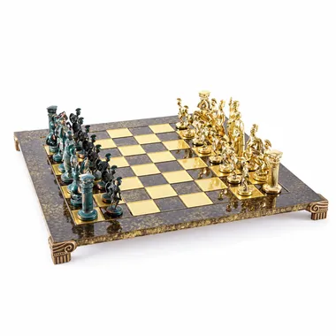 Griechisch-römisches Schachspiel, Gesamtansicht der grünen und goldenen Heere
