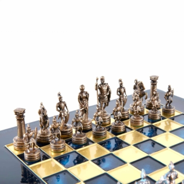 Griechisches und Römisches Schachspiel-Set aus Metall - Schachbrett in 5 Farbvarianten zur Auswahl, mit Laminierter Holzaufbewahrungsbox – Bild 20