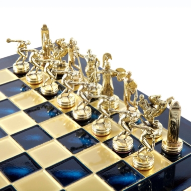 Schachspiel-Set aus Metall Diskuswerfer Gold & Silber - 36 x 36 cm – Bild 4