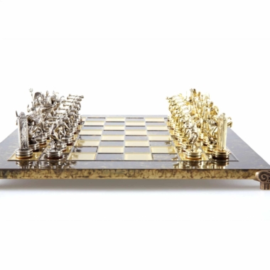 Schachspiel-Set aus Metall Diskuswerfer Gold & Silber - 36 x 36 cm – Bild 6