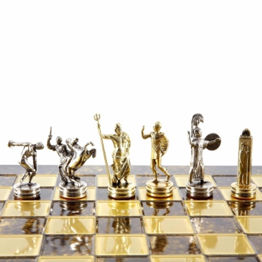 Schachspiel-Set aus Metall Diskuswerfer Gold & Silber - 36 x 36 cm – Bild 10