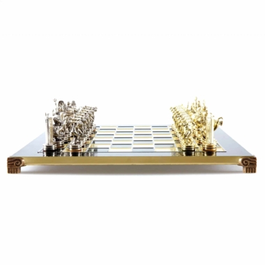 Schachspiel-Set aus Metall Diskuswerfer Gold & Silber - 36 x 36 cm – Bild 16