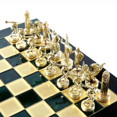 Schachspiel-Set aus Metall Diskuswerfer Gold & Silber - 36 x 36 cm – Bild 17