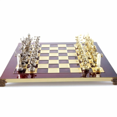 Schachspiel-Set aus Metall Diskuswerfer Gold & Silber - 36 x 36 cm – Bild 11
