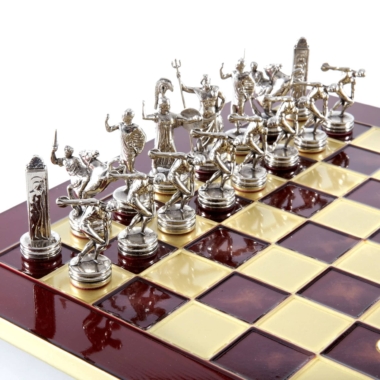 Schachspiel-Set aus Metall Diskuswerfer Gold & Silber - 36 x 36 cm – Bild 12