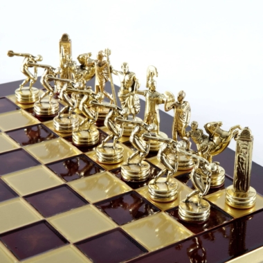 Schachspiel-Set aus Metall Diskuswerfer Gold & Silber - 36 x 36 cm – Bild 13