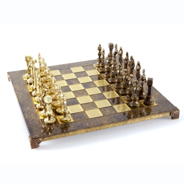 Alternative view of Schachspiel Renaissance - Schachbrett und Schachfiguren aus Gold- und Bronze-Metall