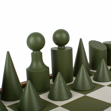 Alternative view of Schachspiel-Set im Bauhaus-Stil - Grün & Weiß - 40 x 40 cm