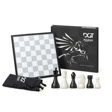 Elektronisches Schachspiel DGT Pegasus mit Verpackung, Figuren und Beutel
