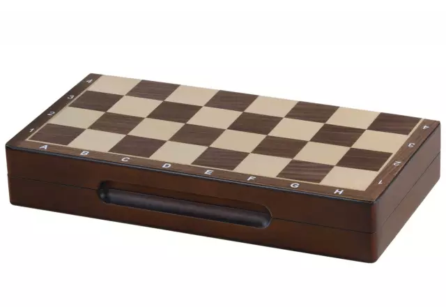 Jeu d’Echecs Magnétique en Noyer et Erable 31 cm – Pièces Staunton Stables et Plateau Portable