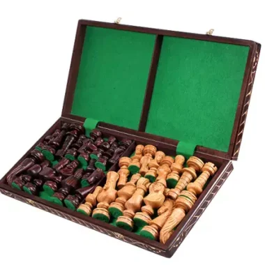 Grand Jeu d’Echecs César II en Bois Pliable - Hauteur de Roi 14 cm