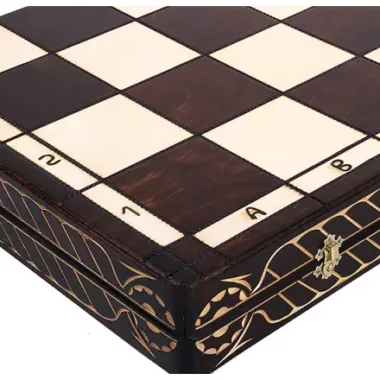 Jeu d’Echecs Geant en Bois "César" 85 x 85 cm avec Rangement