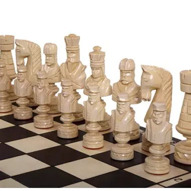 Jeu d’Echecs Geant en Bois "César" 85 x 85 cm avec Rangement