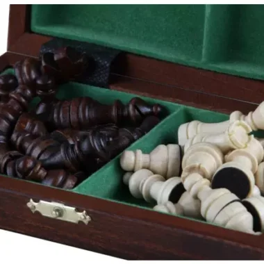 Jeu d'Echecs Magnétique Mini en Bois – Compact et Pratique pour Voyager