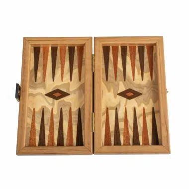 Kleines Backgammon aus Naturkork mit kubischem Design - Holzsteine – Bild 4