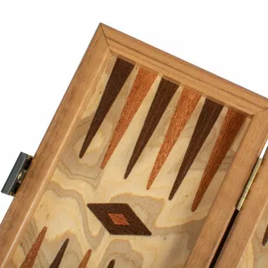 Kleines Backgammon aus Naturkork mit kubischem Design - Holzsteine – Bild 7