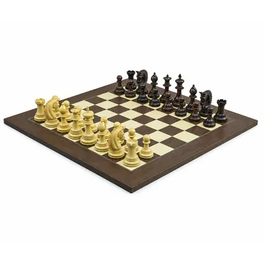 Schachspiel Lemington Palisander 55 cm mit weißen und schwarzen Figuren - Le Palais Des Echecs