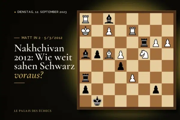 Stellung der Schachaufgabe: Schwarz zieht und setzt in 2 matt (Aleksej Aleksandrov – Misraddin Iskandarov, Nakhchivan, 5/3/2012)