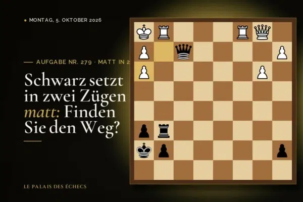 Stellung der Schachaufgabe Nr. 279: Schwarz zieht und setzt in 2 matt