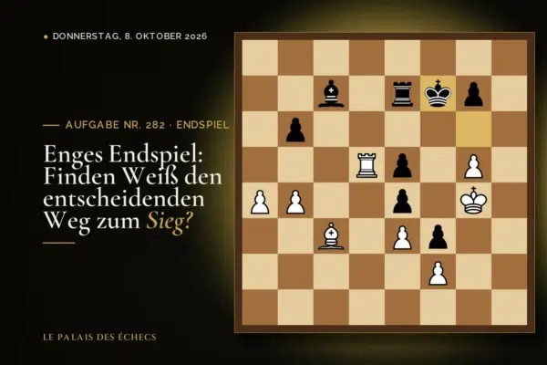 Stellung der Schachaufgabe Nr. 282: Weiß zieht und gewinnt