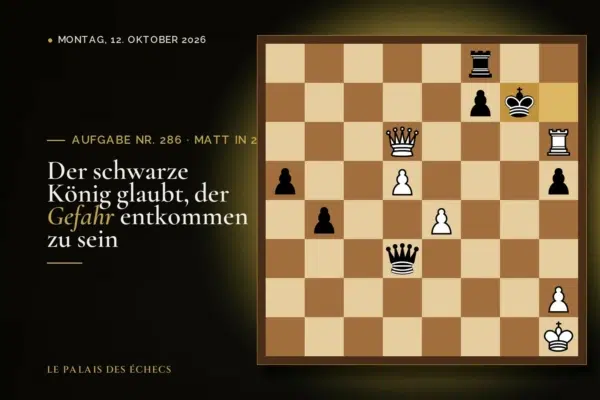 Stellung der Schachaufgabe Nr. 286: Weiß zieht und setzt in 2 matt