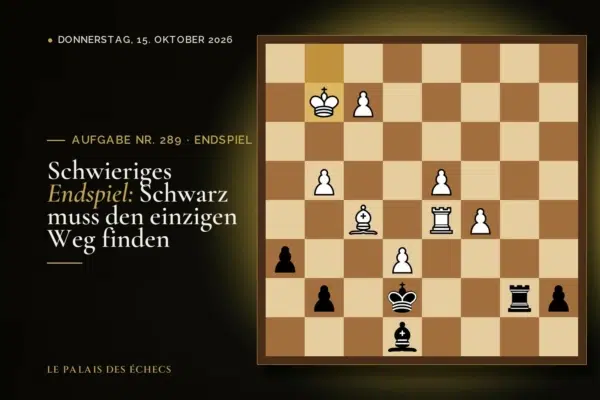 Stellung der Schachaufgabe Nr. 289: Schwarz zieht und gewinnt