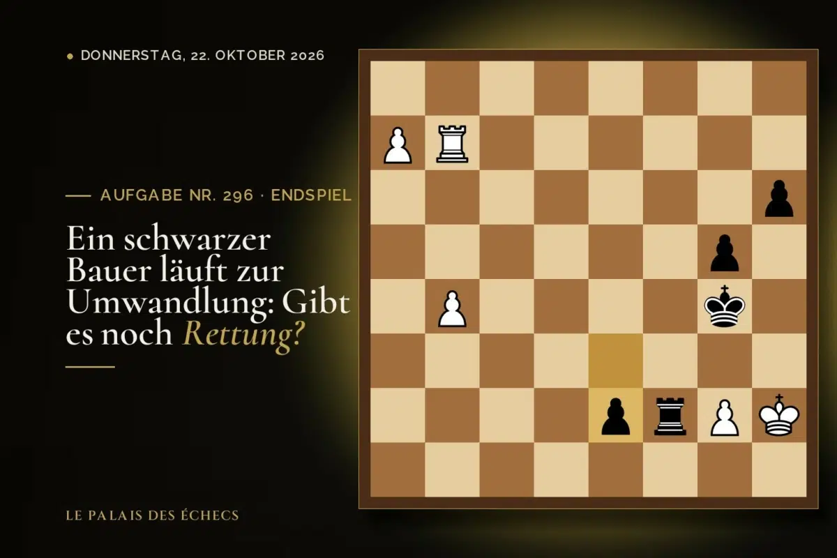 Stellung der Schachaufgabe Nr. 296: Weiß zieht und gewinnt